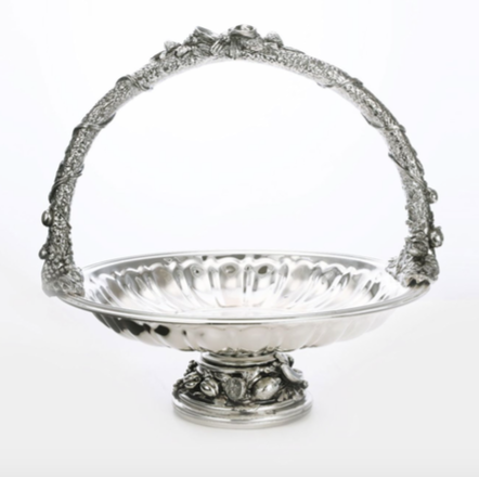 AR0076-Silver Plated Centre Piece With Handle Main Image